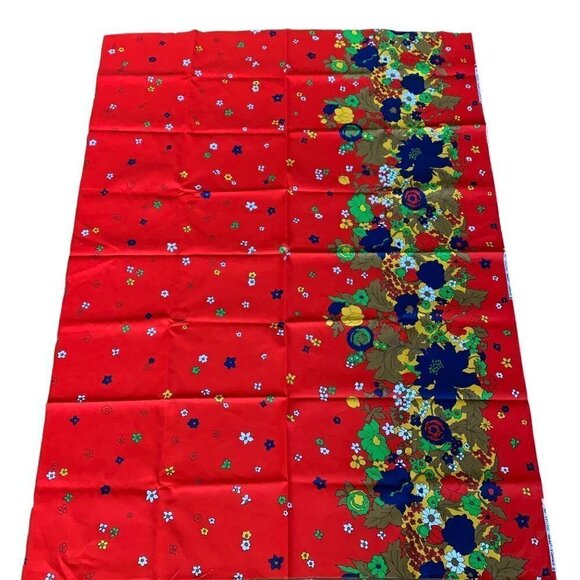 Vintage Floral Vibrant Flower Power Border Cranston Schwartz Liebman Red Blue - Picture 11 of 15